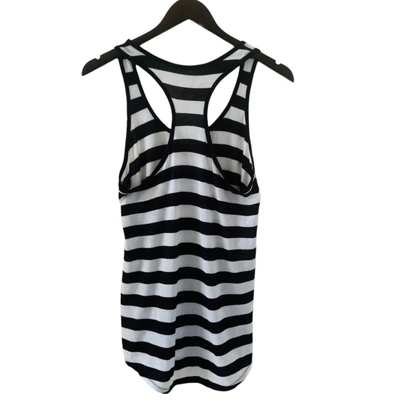 Express Black and White Stripe Scoop Neck Racerback Tank Top Size Small - Picture 4 of 4